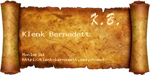 Klenk Bernadett névjegykártya