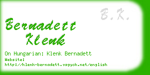 bernadett klenk business card